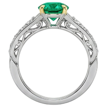 Afbeelding in Gallery-weergave laden, Smaragd Sieraadsteen Ring 2,50 karaat Tweekleurig 14K Goud – achteraanzicht