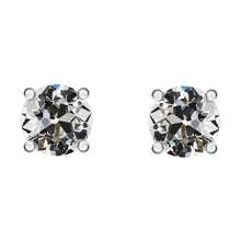 Afbeelding in Gallery-weergave laden, Antiek Cushion Fijne Diamant ring in 14K Witgoud – hoofdaanzicht