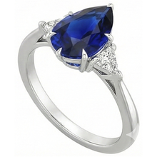 Afbeelding in Gallery-weergave laden, echte pear diamant 2.50karaat ring zijaanzicht