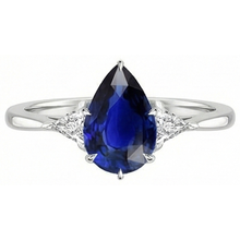 Afbeelding in Gallery-weergave laden, echte pear diamant 2.50karaat ring close-up detail