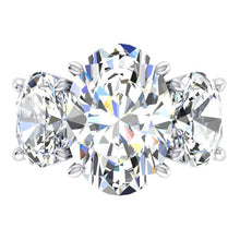 Afbeelding in Gallery-weergave laden, Drie Steen Echt Grote Ovale Diamant Ring