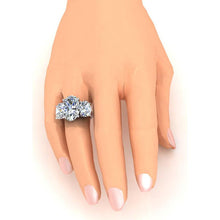 Afbeelding in Gallery-weergave laden, Drie Steen Echt Grote Ovale Diamant Ring