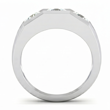 Afbeelding in Gallery-weergave laden, Drie Stenen Heren Ring Laboratorium Gekweekt Ronde Diamanten 14K Goud