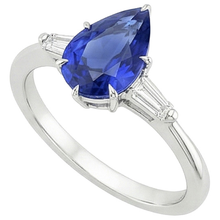 Afbeelding in Gallery-weergave laden, echte pear diamant 3karaat ring bovenaanzicht