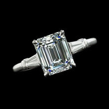 Afbeelding in Gallery-weergave laden, Drie Stenen Trouwring Echt Emerald Diamonds Prong Set 6,25 karaat