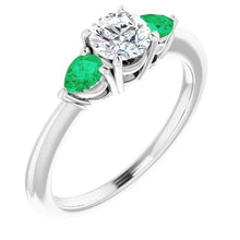 Afbeelding in Gallery-weergave laden, Drie-Stenen Echt Diamanten Verlovingsring 1,50 Karaat