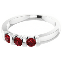 Afbeelding in Gallery-weergave laden, Drie stenen Birma Ruby Ring 0,90 karaat Bar instelling sieraden Nieuw