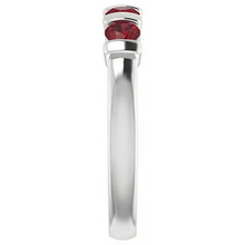 Afbeelding in Gallery-weergave laden, Drie stenen Birma Ruby Ring 0,90 karaat Bar instelling sieraden Nieuw