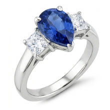 Afbeelding in Gallery-weergave laden, echte pear saffier 3.50karaat ring vooraanzicht