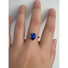 Afbeelding in Gallery-weergave laden, echte pear saffier 3.50karaat ring profielweergave