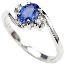 Afbeelding in Gallery-weergave laden, Drie stenen Sri Lanka saffier met Natuurlijke echte diamanten ( niet in een laboratorium gekweekt ) ring 1.70 ct goud 14k