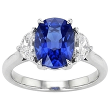 Afbeelding in Gallery-weergave laden, Drie Stenen uit de aarde gewonnen Diamant & Blauwe Saffier Verlovingsring 8 Karaat Goud 14K