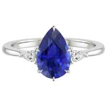 Afbeelding in Gallery-weergave laden, echte pear diamant 4.25karaat ring profielweergave