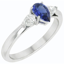 Afbeelding in Gallery-weergave laden, echte pear diamant 1.25karaat ring zijaanzicht