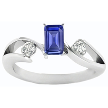 Afbeelding in Gallery-weergave laden, echte round saffier 1.75karaat ring bovenaanzicht