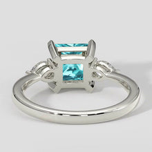 Afbeelding in Gallery-weergave laden, Drie-stenen kussen Paraiba verlovingsring