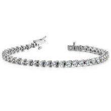 Afbeelding in Gallery-weergave laden, Drie Ronde Echt Diamanten Tennisarmband Witgouden Fijne Sieraden 8 Ct.