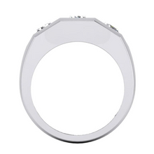 Afbeelding in Gallery-weergave laden, Drie Stenen Heren Ring Laboratorium Gekweekt Ronde Diamanten 14K Goud