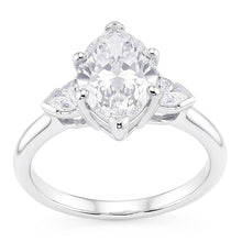 Afbeelding in Gallery-weergave laden, Driesteensring Oud Geslepen Marquise Natuurlijke Echte Diamant (Niet Labgekweekt) & Taps Toelopende Baguettes 5.25 Karaat