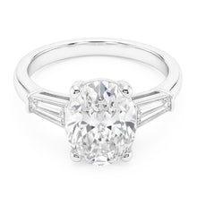 Afbeelding in Gallery-weergave laden, Driestenen Ring met Baguette & Kussen Oud Mijn Geslepen Natuurlijke Echte Diamanten (Niet labgekweekt) 6.50 Karaat