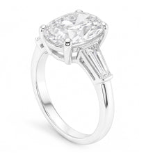 Afbeelding in Gallery-weergave laden, Driestenen Ring met Baguette & Kussen Oud Mijn Geslepen Natuurlijke Echte Diamanten (Niet labgekweekt) 6.50 Karaat
