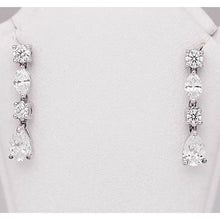 Afbeelding in Gallery-weergave laden, Druppel Echt Diamant Oorbel Peer Rond Markiezin 4,50 Karaat Witgoud 14K