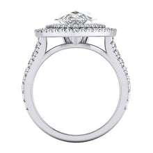 Afbeelding in Gallery-weergave laden, Dubbele Halo Peer Echt Diamanten Verlovingsring Set Goud 14K 6 Karaat