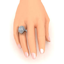 Afbeelding in Gallery-weergave laden, Dubbele Halo Peer Echt Diamanten Verlovingsring Set Goud 14K 6 Karaat