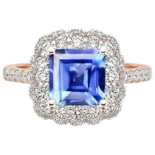 Afbeelding in Gallery-weergave laden, echte asscher diamant 5karaat ring zijaanzicht