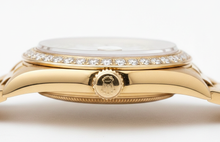 Afbeelding in Gallery-weergave laden, Dubbele rij diamanten wijzerplaat Rolex voorzitter Stijl horlogering goud Datumjust