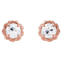 Afbeelding in Gallery-weergave laden, Eagle Claw Gaffels Rose Gold Stud Oorbellen Old Cut Echt Diamond Push Backs