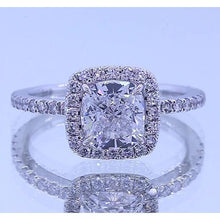 Afbeelding in Gallery-weergave laden, Eagle Claw Prongs Halo Kussen Verjaardag Echt Diamond Ring 3.50 Karaat