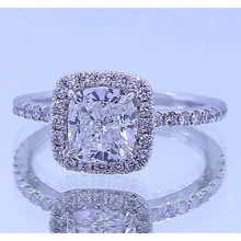 Afbeelding in Gallery-weergave laden, Eagle Claw Prongs Halo Kussen Verjaardag Echt Diamond Ring 3.50 Karaat