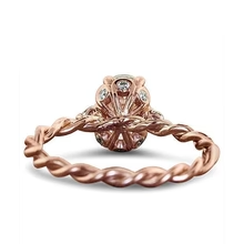 Afbeelding in Gallery-weergave laden, Eagle Claw Prongs Ovale Trouwring Touw Stijl Rose Goud 14K 2,15 Ct Echt Diamant