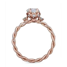 Afbeelding in Gallery-weergave laden, Eagle Claw Prongs Ovale Trouwring Touw Stijl Rose Goud 14K 2,15 Ct Echt Diamant