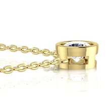 Afbeelding in Gallery-weergave laden, Echt Bezel Diamanten Hanger 1 Karaats Hondenoor Met Ketting