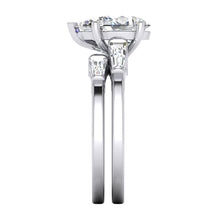 Afbeelding in Gallery-weergave laden, Echt Diamant Peervormige Trouwring Set 2,85 Karaat Met Baguettes