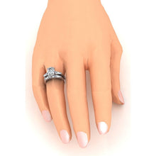 Afbeelding in Gallery-weergave laden, Echt Diamant Peervormige Trouwring Set 2,85 Karaat Met Baguettes