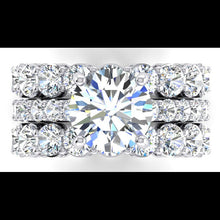 Afbeelding in Gallery-weergave laden, Echt Diamant Ring En Eeuwigheid Band Invoegen Set