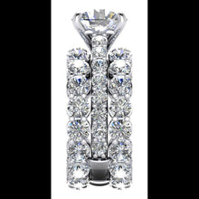 Afbeelding in Gallery-weergave laden, Echt Diamant Ring En Eeuwigheid Band Invoegen Set