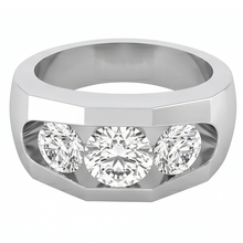 Afbeelding in Gallery-weergave laden, Echt Diamanten Ring Voor Heren 3 Steen Goud 2 Karaat