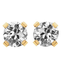 Afbeelding in Gallery-weergave laden, Echt Diamanten Studs Ronde Oude Mijnwerkers 8 Karaat Geelgouden Damessieraden