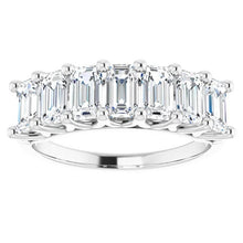 Afbeelding in Gallery-weergave laden, Echt Emerald Diamond Half Eternity Band 4,55 Karaat Gouden Damessieraden