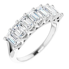 Afbeelding in Gallery-weergave laden, Echt Emerald Diamond Half Eternity Band 4,55 Karaat Gouden Damessieraden