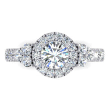 Afbeelding in Gallery-weergave laden, Echt Halo Diamanten Verlovingsring Voor Vrouwen