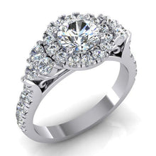 Afbeelding in Gallery-weergave laden, Echt Halo Diamanten Verlovingsring Voor Vrouwen
