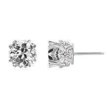 Afbeelding in Gallery-weergave laden, Echt Lady's Diamond Studs Oorbellen Old Miner 3 Karaat Filigraan Gouden Sieraden