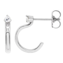 Afbeelding in Gallery-weergave laden, Echt Open Hoepel Diamanten Oorbellen 2 Karaats Solitaire Oude Mijnwerker wit Goud 14K
