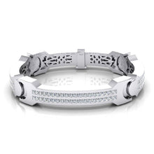 Afbeelding in Gallery-weergave laden, Echt Prinses Diamant Grote Gouden Herenarmband Zwaar 6 mm Dik 16 Karaat