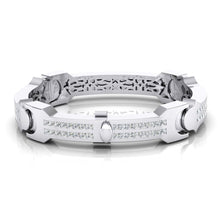 Afbeelding in Gallery-weergave laden, Echt Prinses Diamant Grote Gouden Herenarmband Zwaar 6 mm Dik 16 Karaat